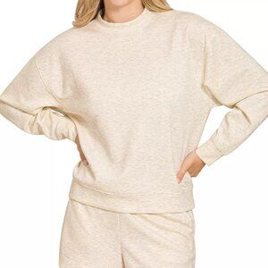 Zenana Scuba Long Sleeve Sweatshirt and Shorts Set